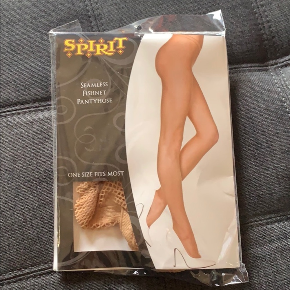 Nude fishnet pantyhose
